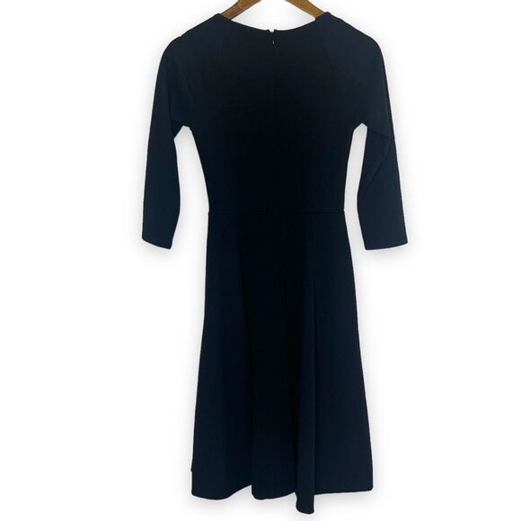 Modcloth Black Date Night Done Right 3/4 Sleeve Fit and Flare Dress Size Small - Picture 2 of 16